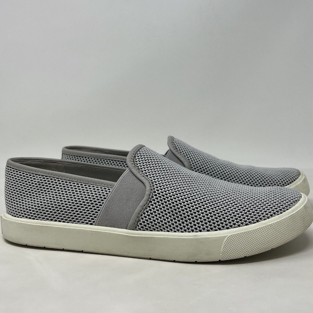 Vince Blair Women's 7.5 Shoes Gray Taupe Slip-On Sneakers Perforated